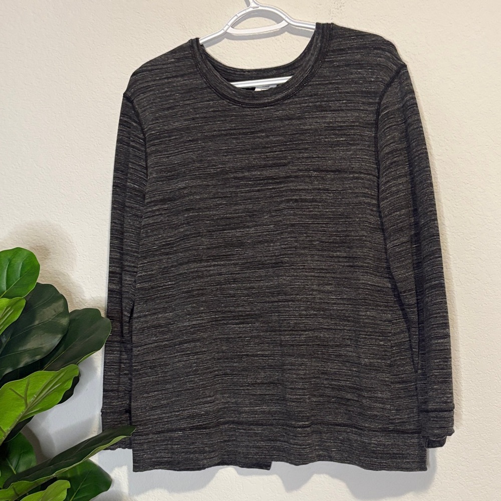 Daily Ritual Heather Gray Knit Top with tie split back Medium